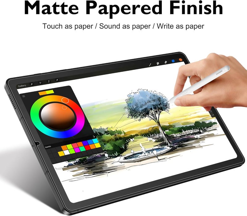 Esanik 2 Pack Like Paper Glass Screen Protector for Samsung Galaxy Tab S6 Lite 10.4 Inch (2024/2022/2020) 9H Tempered Glass Film, Writing Like on Paper, Anti Glare - Image 2